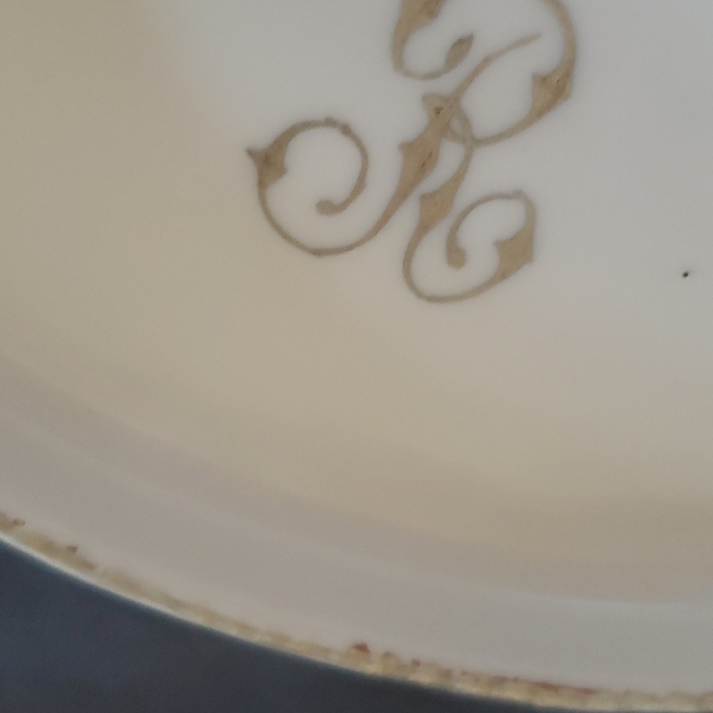 SMALL ASHTRAY LIMOGEN MONOGRAM "R" - Picture 5 of 5